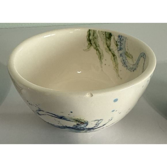 Pier 1 Imports Sea Life 4 Small Dipping Bowls 4-1/4” Ironstone READ - Picture 4 of 8